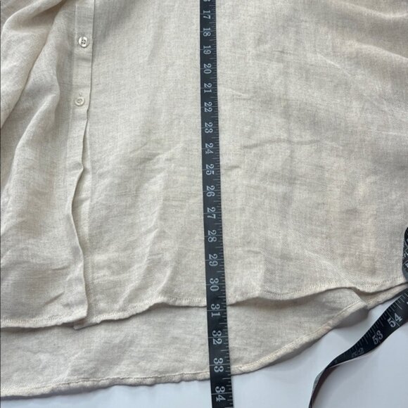 Posse linen shirt Beige Button-Down minimal oversized sophisticated one size - Picture 9 of 16
